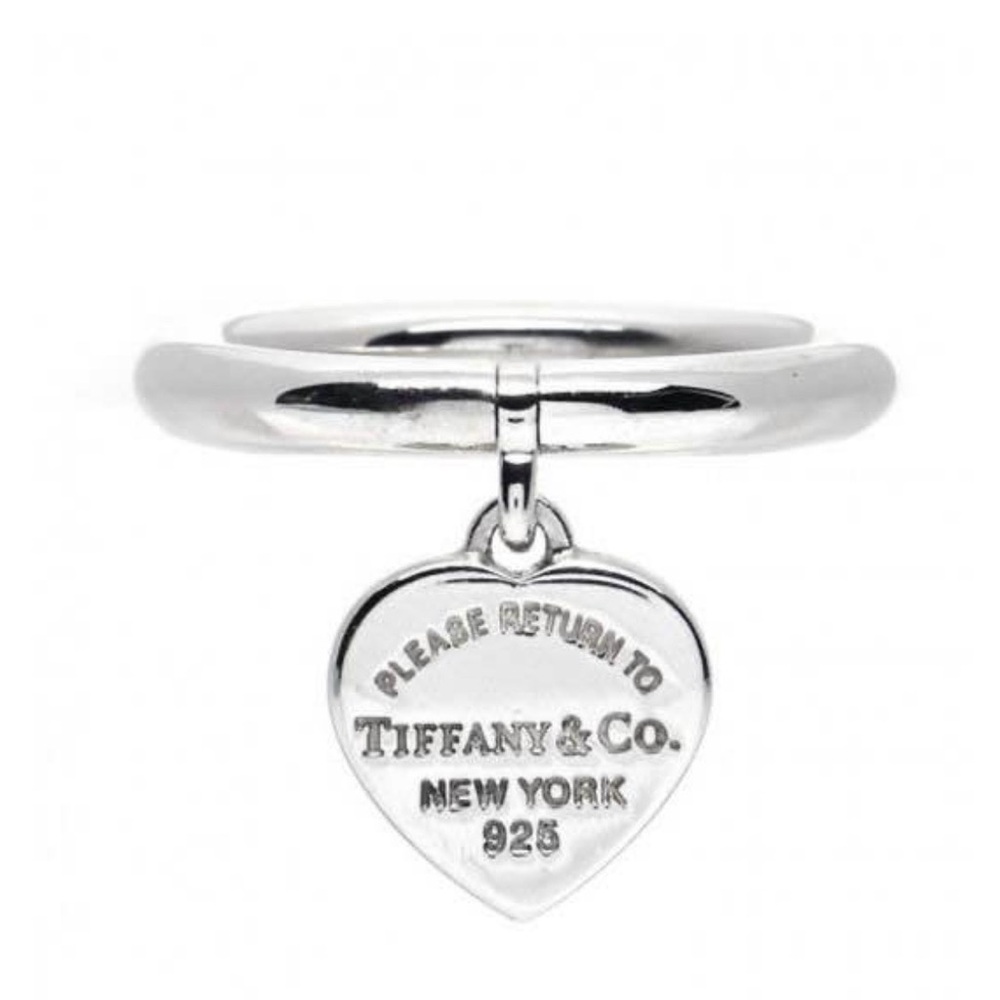 Tiffany & Co. Sterling Silver Heart Tag Ring - Silver